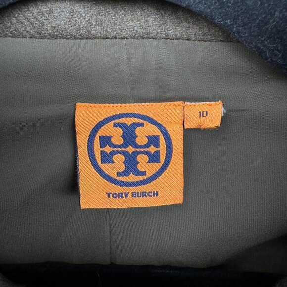 Tory Burch Women’s Embroidered Wool-Blend Zip Jacket Size 10 Olive Green Texture - Picture 4 of 8